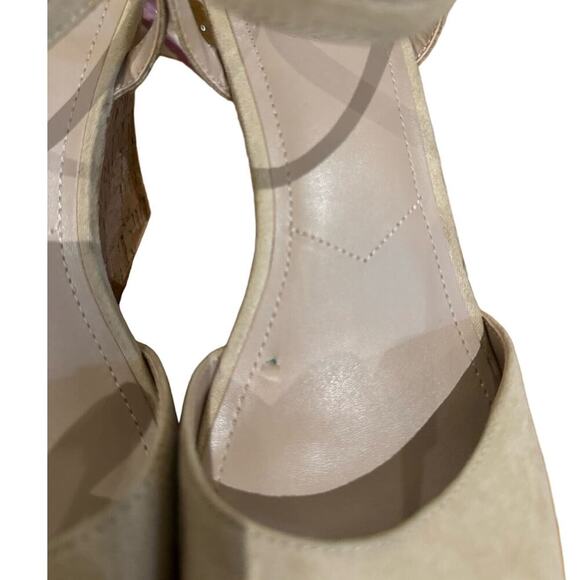 Charles By Charles David NWOB Cork Wedges Platform Peep Toe In Nude Size 10 - Picture 8 of 8